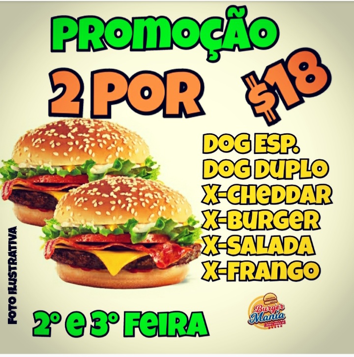 Feriado de lanches em dobro na Burger Mania