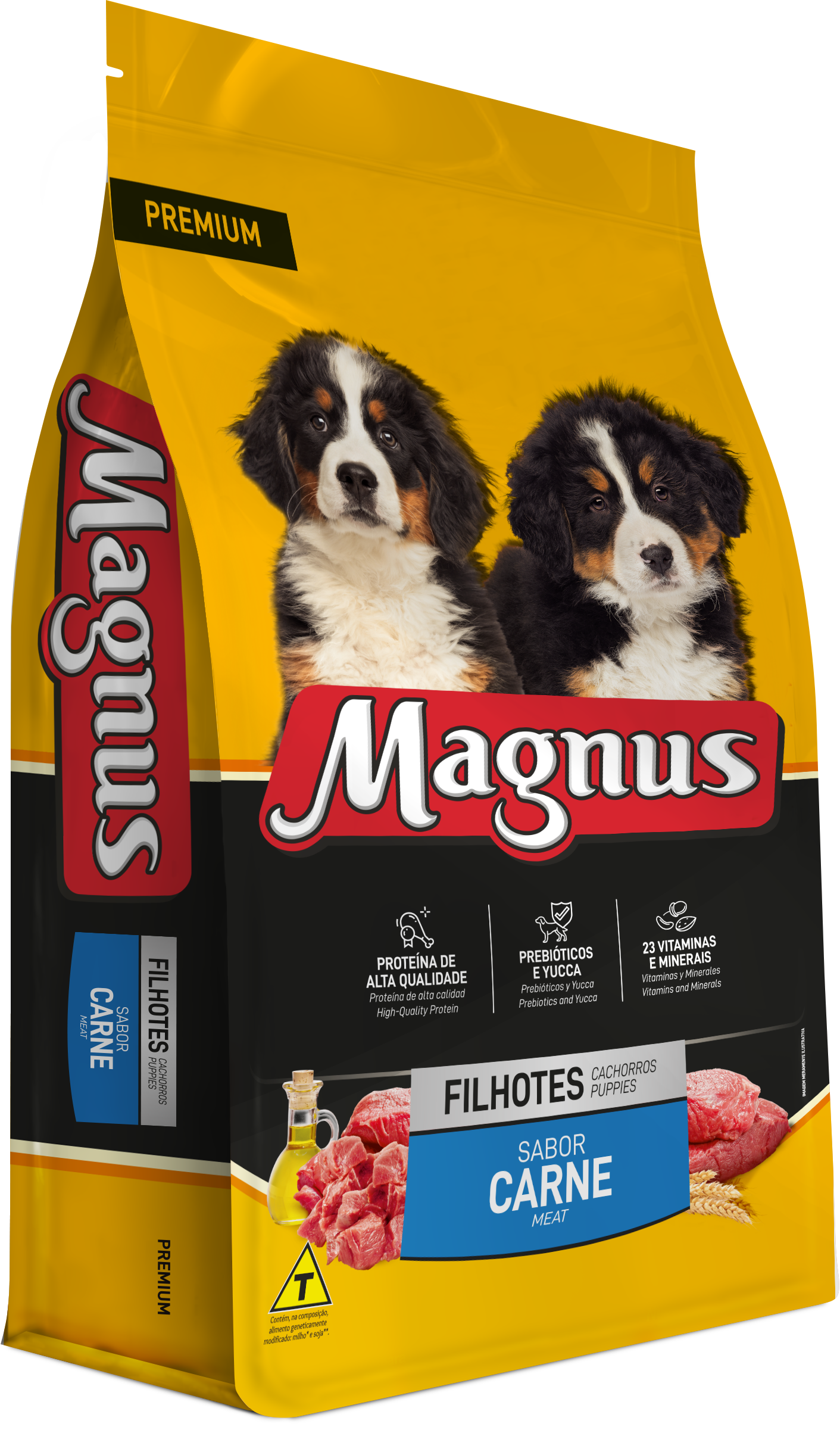 Magnus Premium Filhotes tem mais de 23 vitaminas e minerais para o seu cão