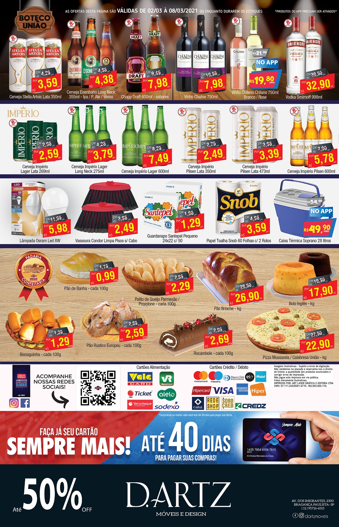 União Supermercados tem ofertas em bebidas e especial da Império para a sexta-feira