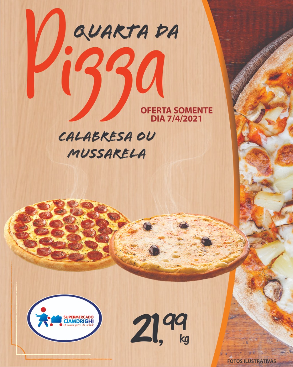Quarta de Pizza, Hortifrúti e mais 24 ofertas pelo delivery do Ciamdrighi