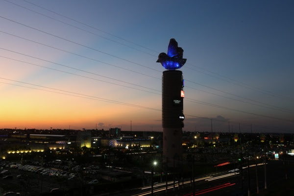  Parque D. Pedro Shopping ilumina andorinha em homenagem ao Abril Azul