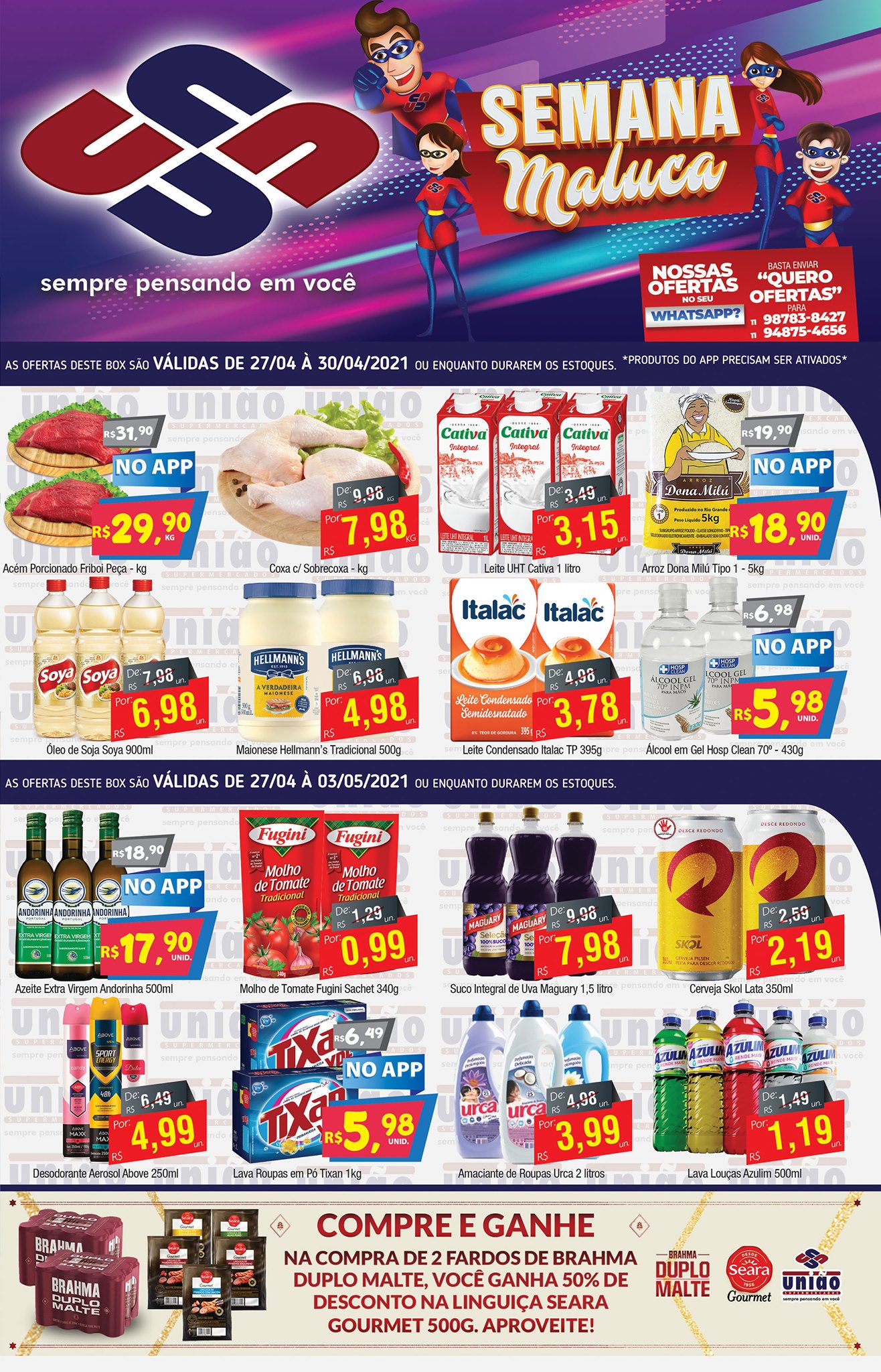 Semana Maluca do União Supermercados tem mais de 80 ofertas, a partir de hoje