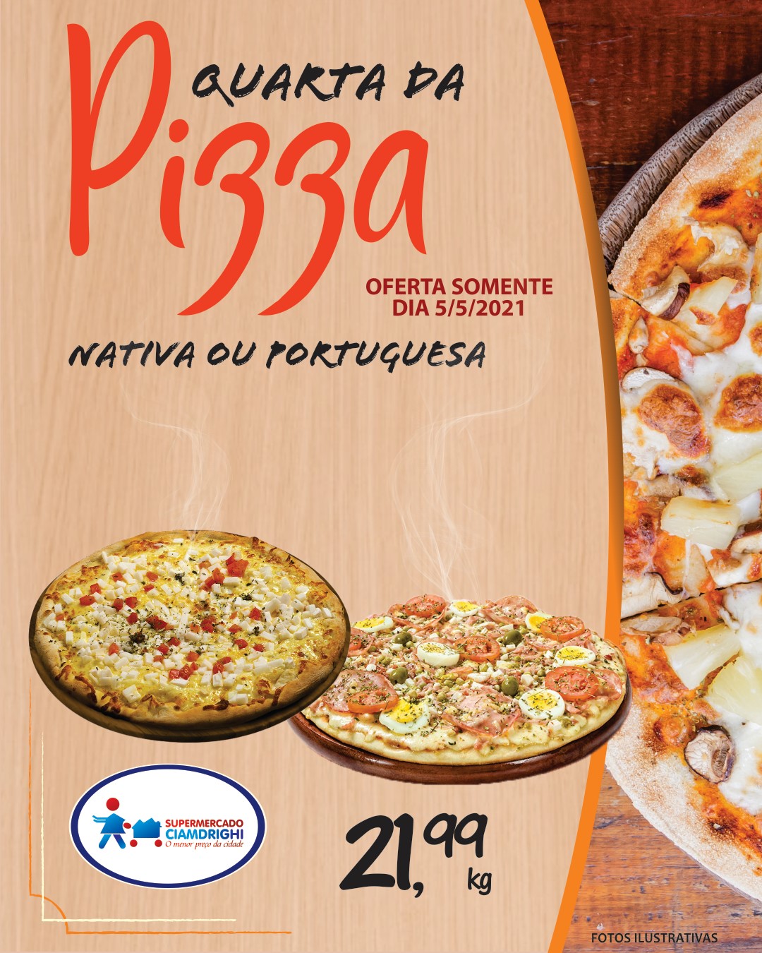 Ciamdrighi tem ofertas em pizzas, hortifrúti e mais 50 opções para o Dia das Mães