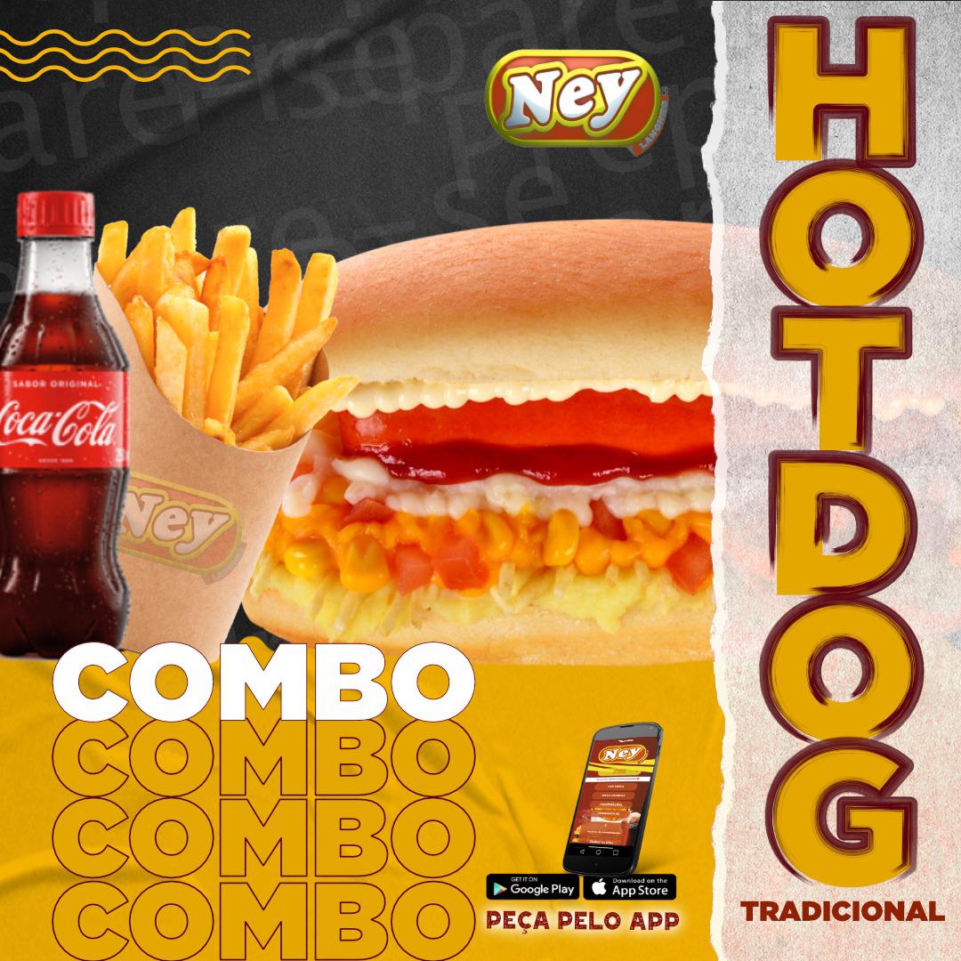 Hot-Dog com batata frita e Coca-Cola 200ml em promoção, no Ney Lanches, neste domingo   