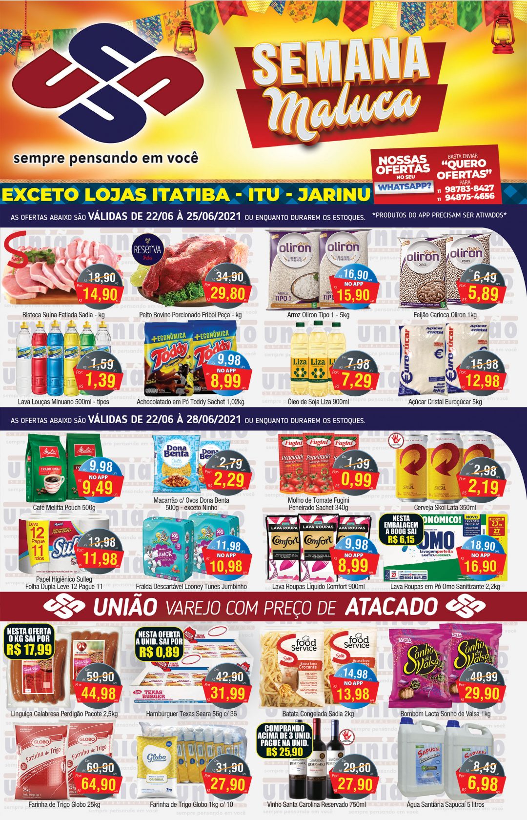 União Supermercados tem mais de 80 ofertas na Semana Maluca