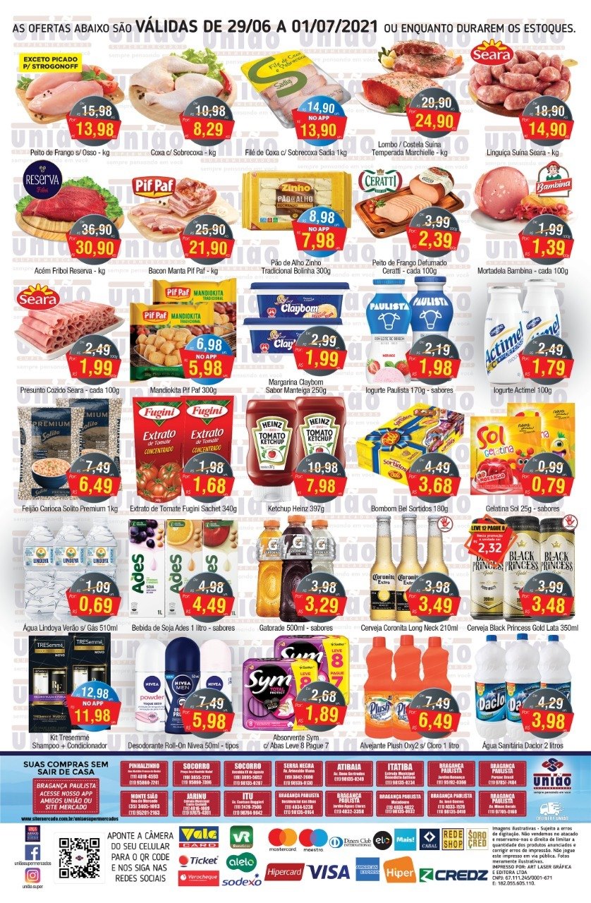 União Supermercados tem ofertas em carnes, bebidas e mais 50 opções para hoje