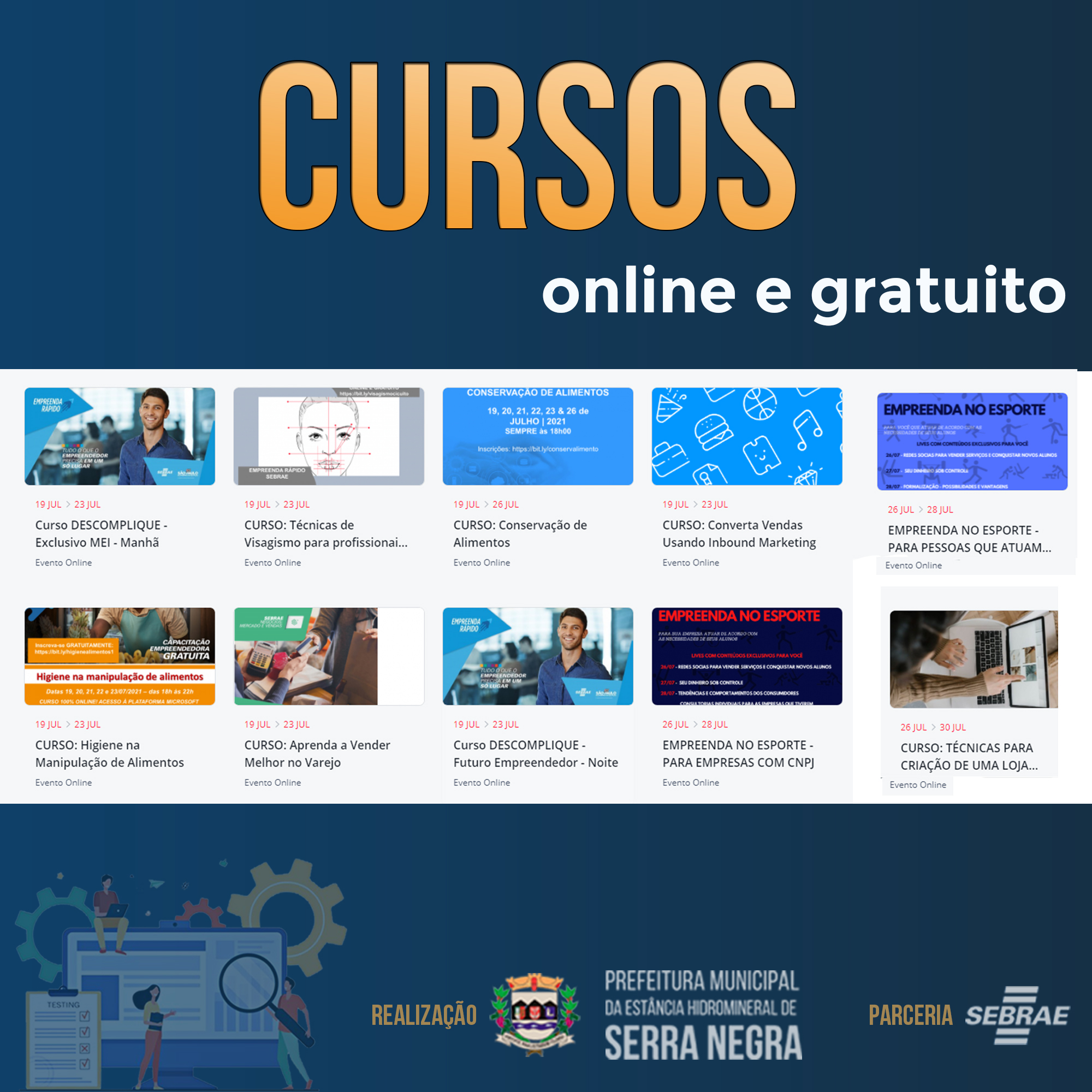 Prefeitura e Sebrae ofertam mais cursos para Serra Negra – gratuitos e online   