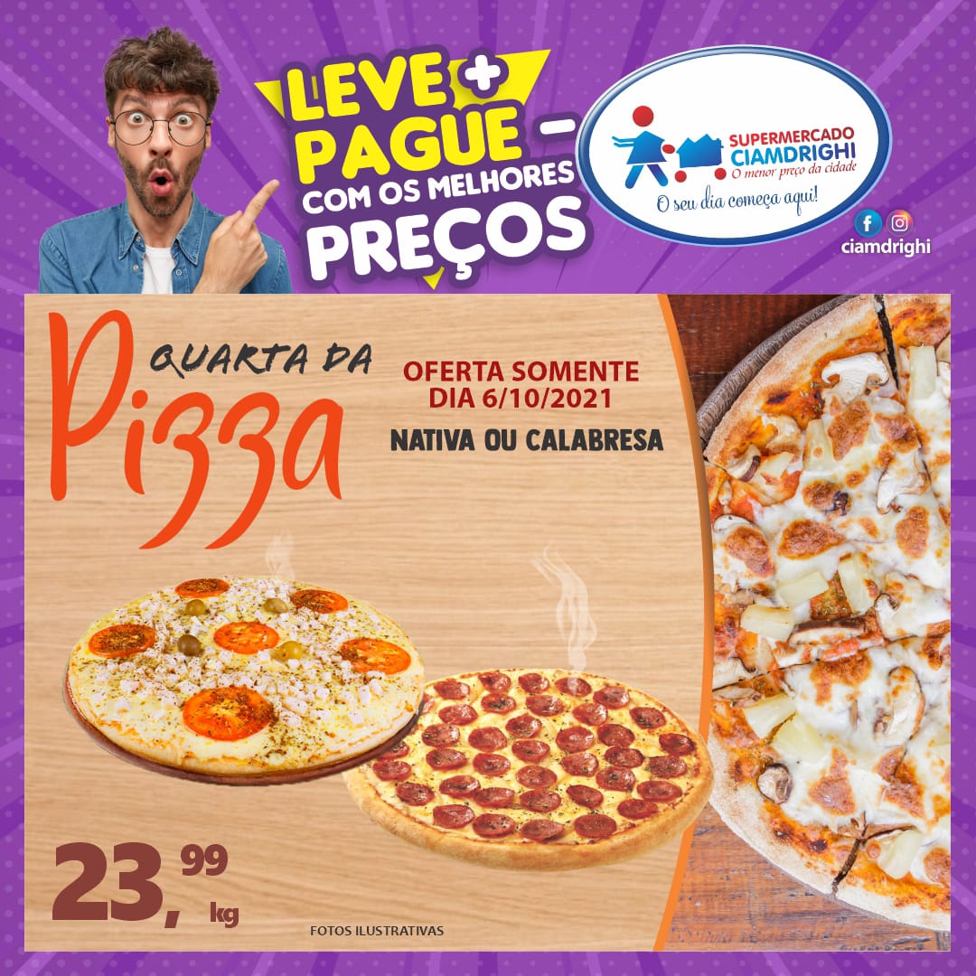 Pizza, hortifrúti e mais de 50 opções em promoção no Ciamdrighi
