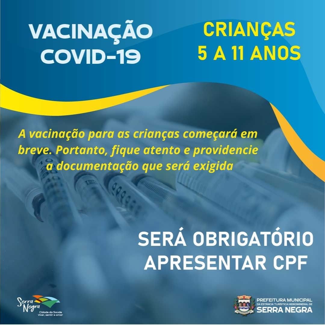 Será obrigatória apresentação de CPF para vacinar crianças