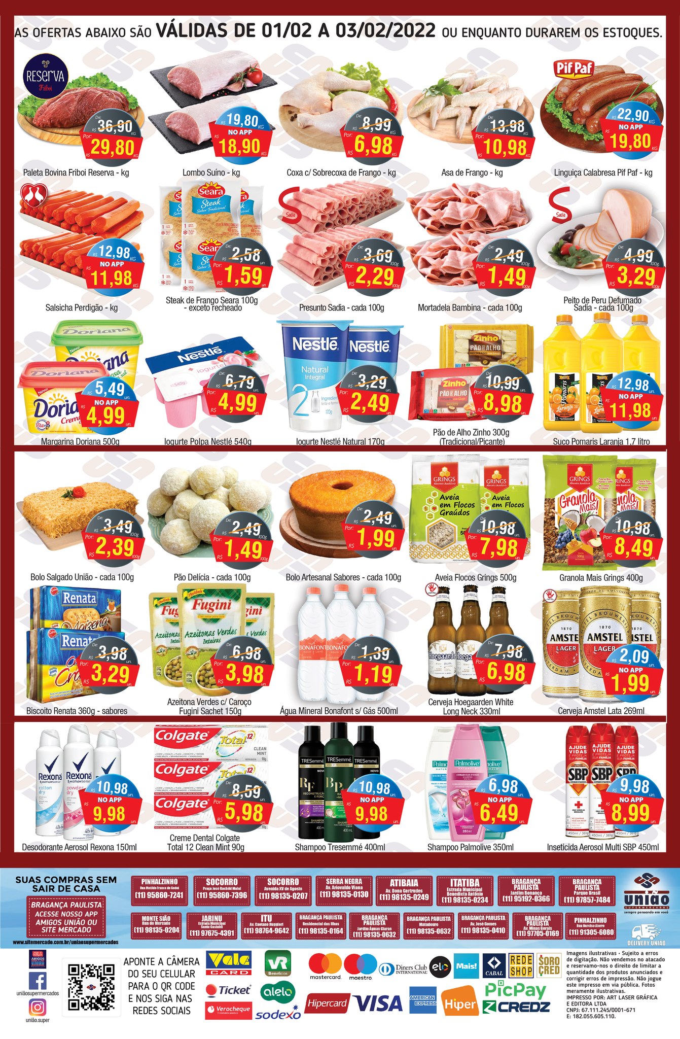 União Supermercados tem ofertas em bebidas, açougue, hortifrúti e mais 30 opções para hoje