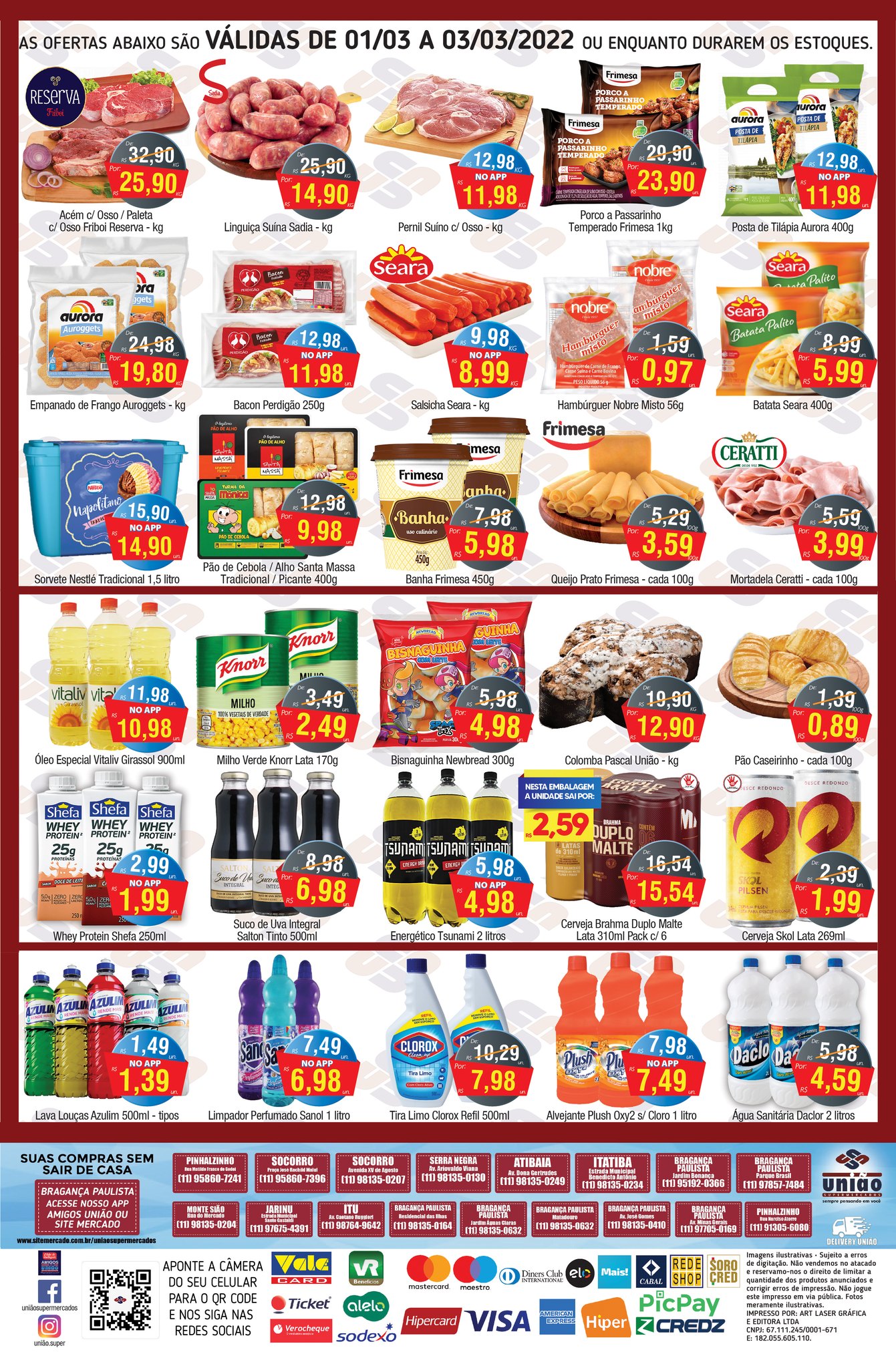 União Supermercados tem ofertas em bebidas, açougue, hortifrúti e muito mais, para hoje
