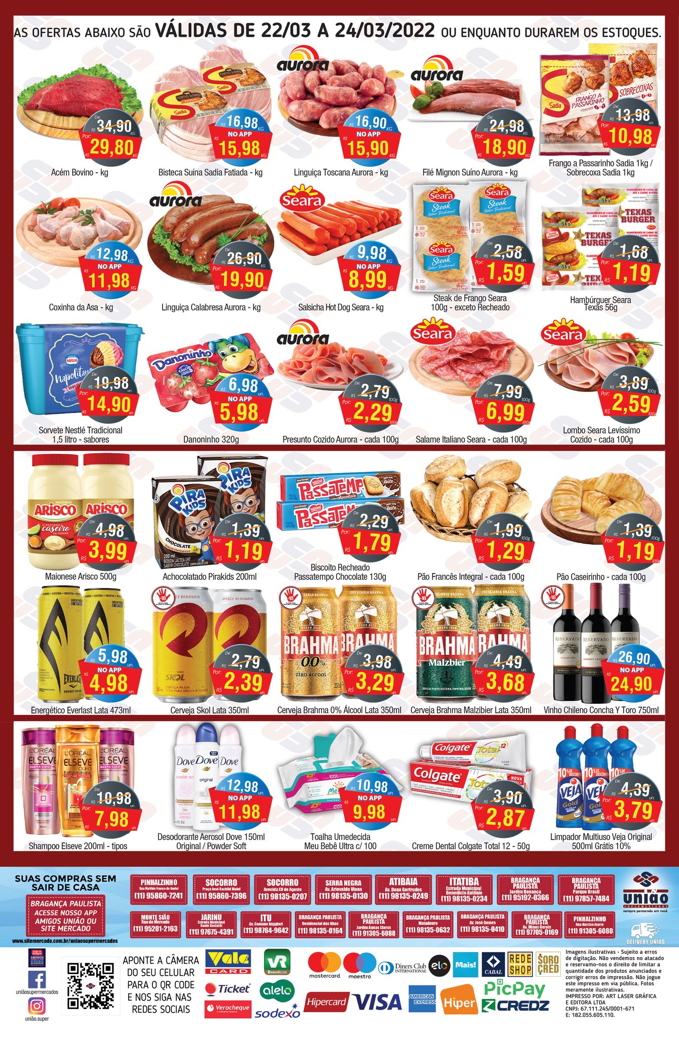 União Supermercados tem ofertas em bebidas, açougue, embutidos, hortifrúti e muito mais para hoje