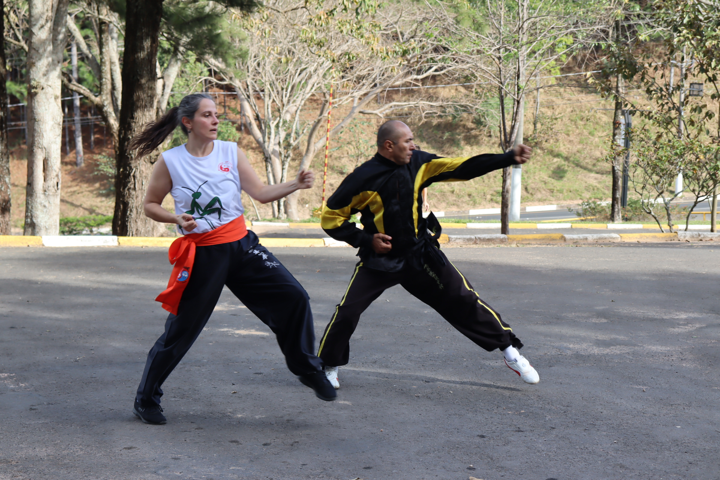 Academia promoveu treino de kung fu ao ar livre