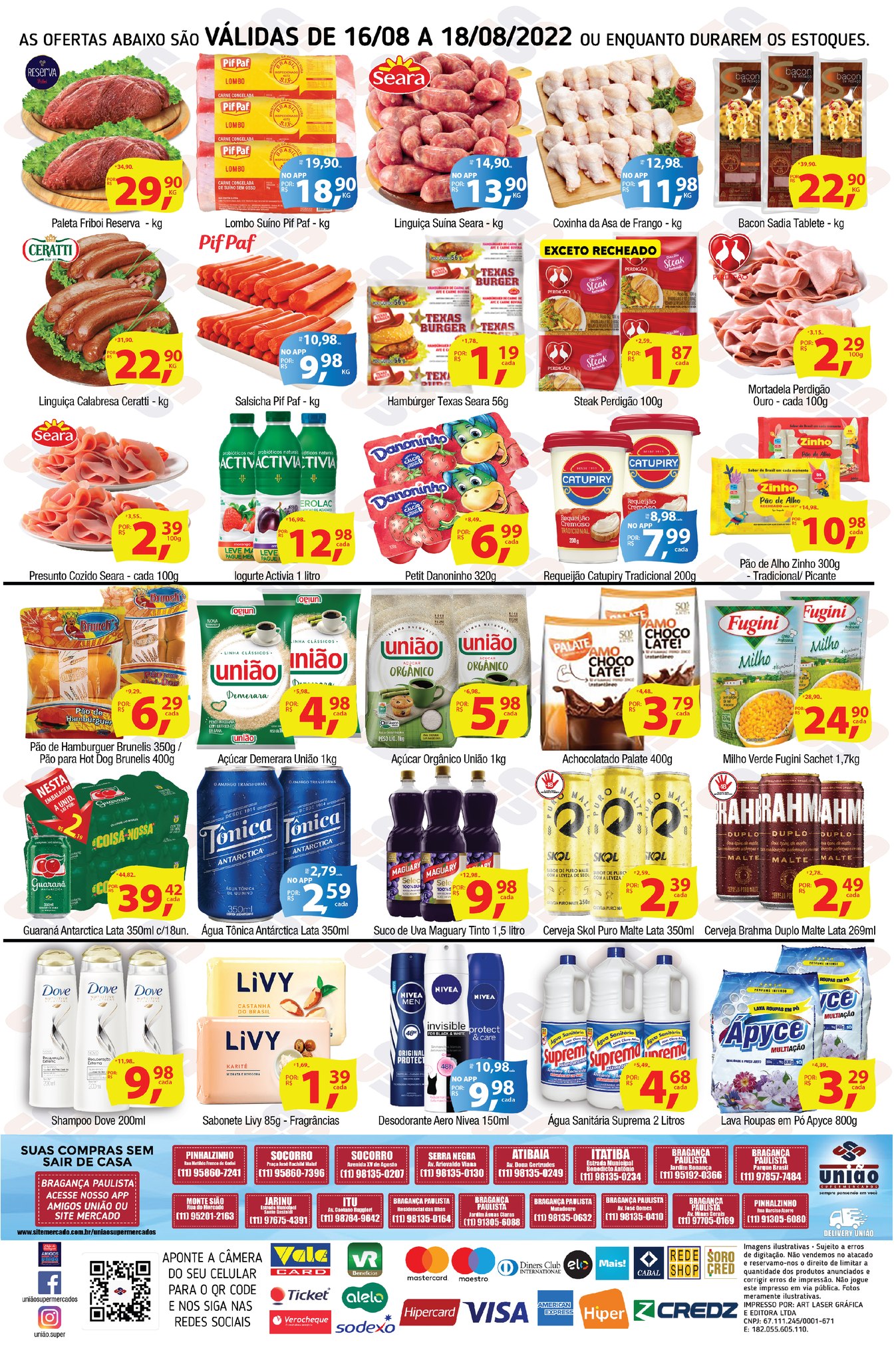 Açougue, bebidas, hortifrúti e mercaria com ofertas no União Supermercados
