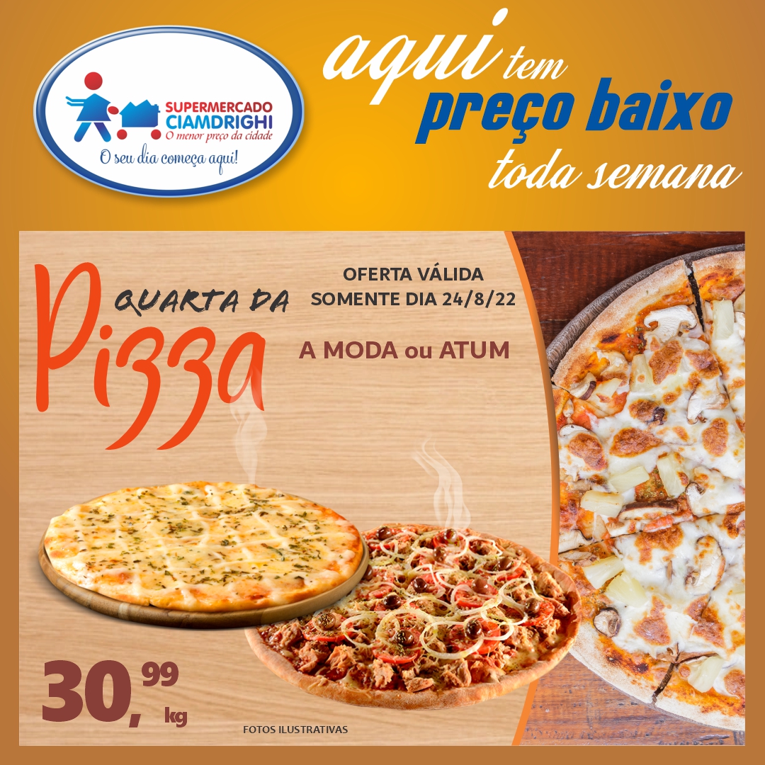 Ciamdrighi tem pizzas, hortifrúti e ofertas exclusivas pelo aplicativo para hoje
