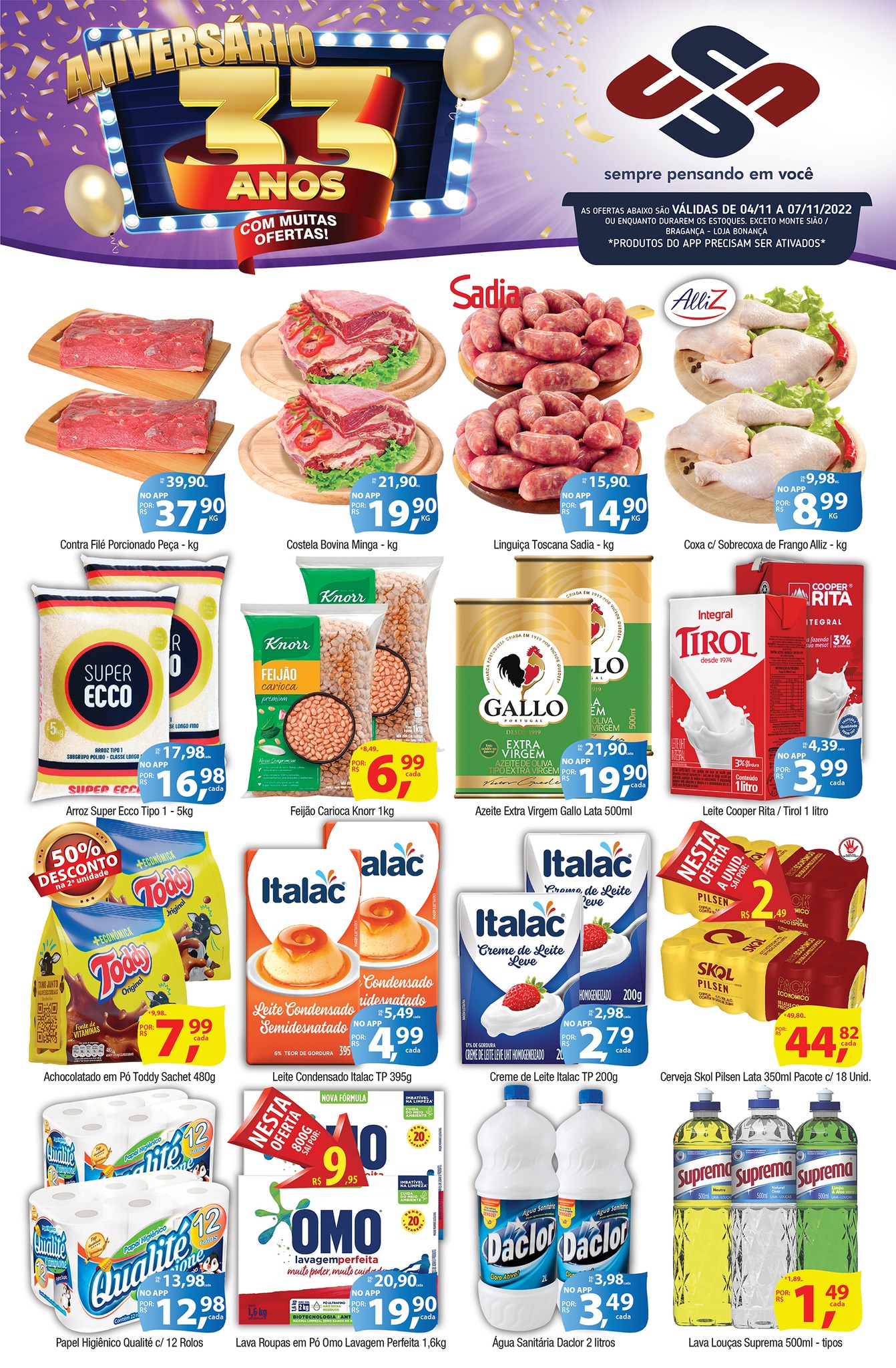 União Supermercados tem mais de 50 ofertas para comemorar 33 anos de aniversário