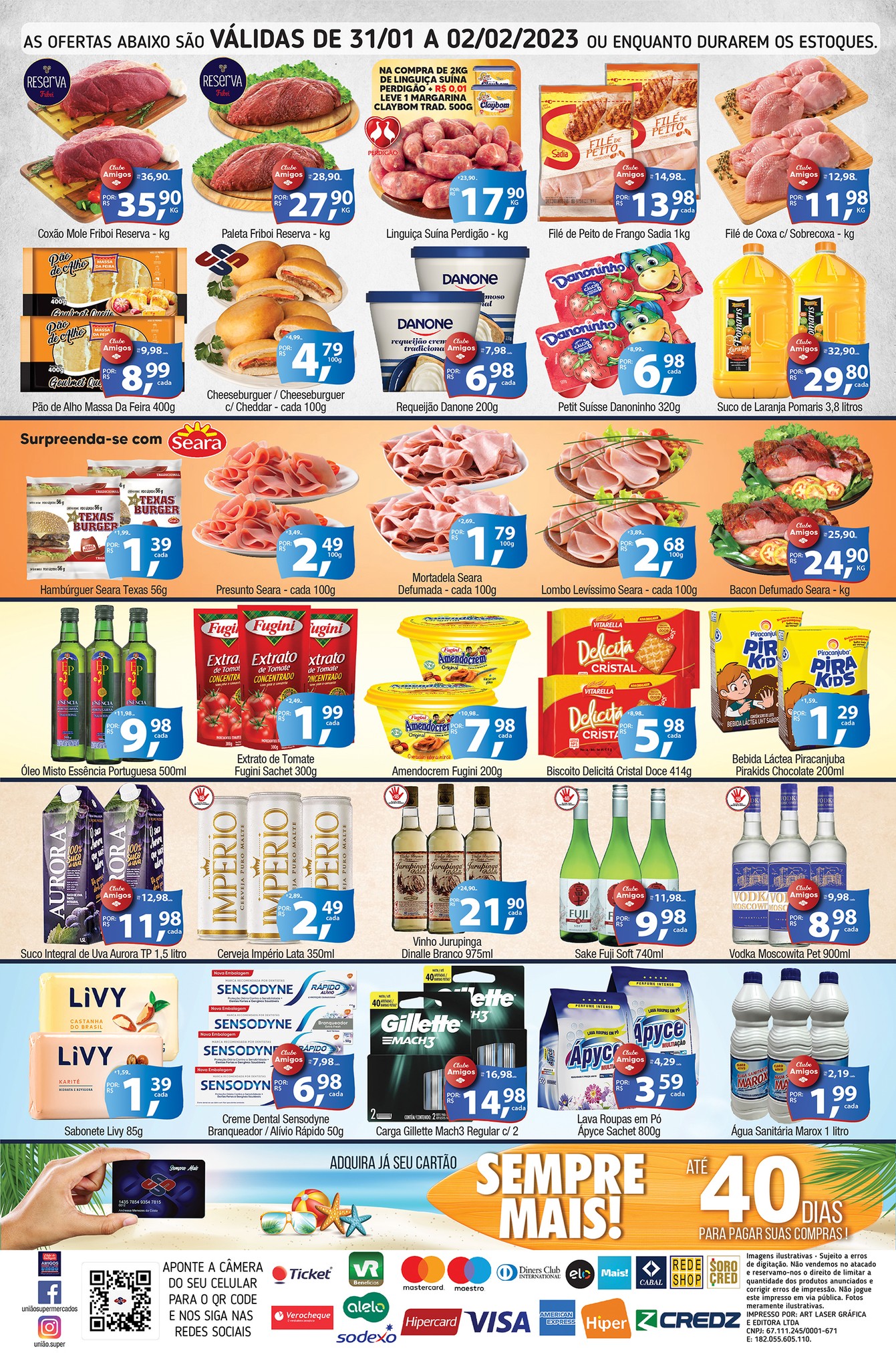 União Supermercados tem ofertas em bebidas, carnes, mercearia e muito mais, para a quarta-feira