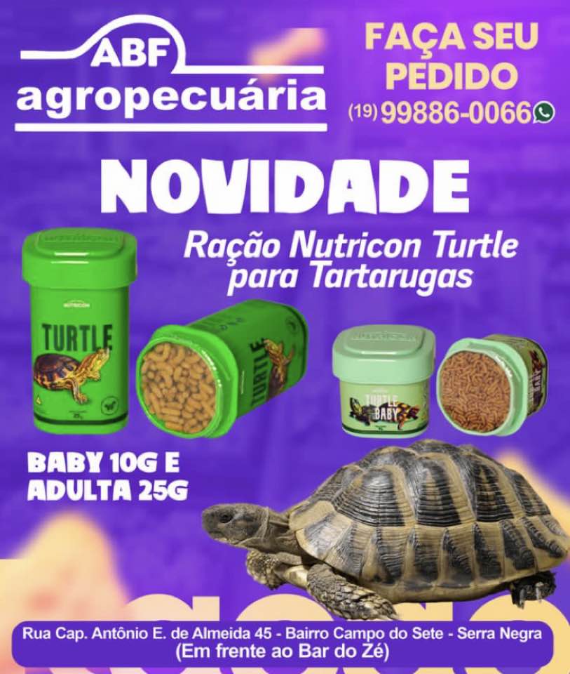 ABF Agropecuária tem ração especial para sua tartaruga
