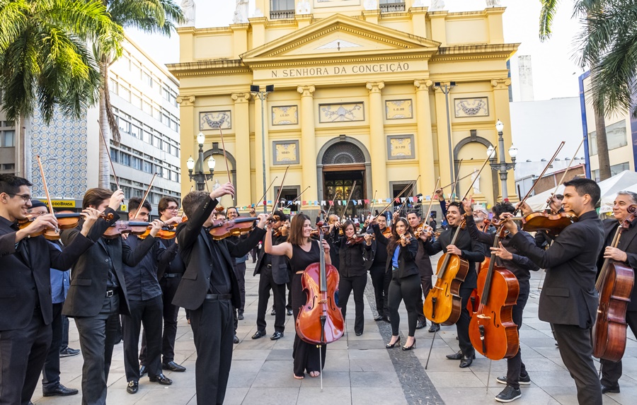 Orquestra do Conservatório Carlos Gomes se apresenta em Monte Alegre do Sul