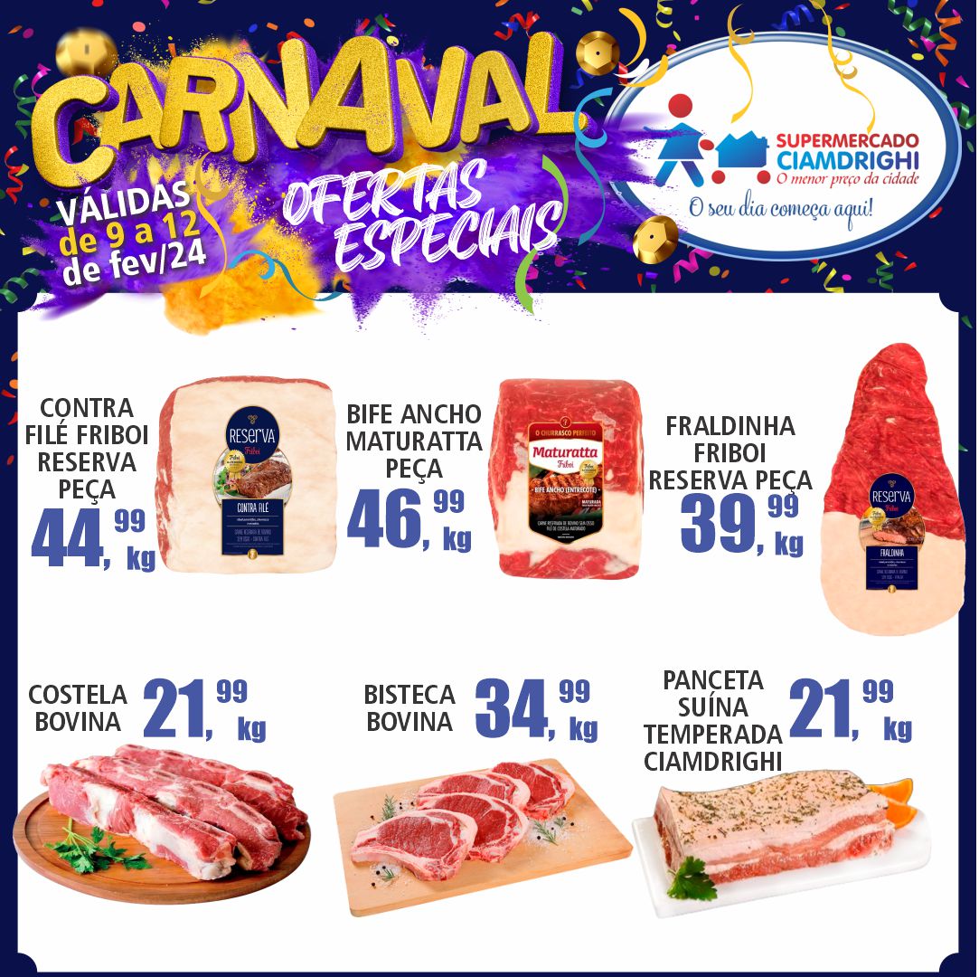Ciamdrighi tem Especial de Carnaval com mais de 80 ofertas