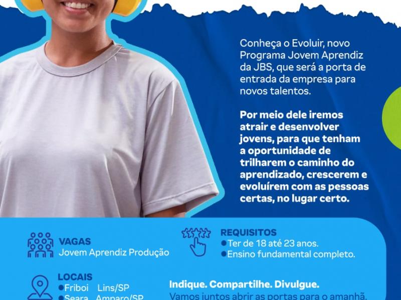 Programa tem vagas de emprego para jovens de 18 a 23 anos, em Amparo